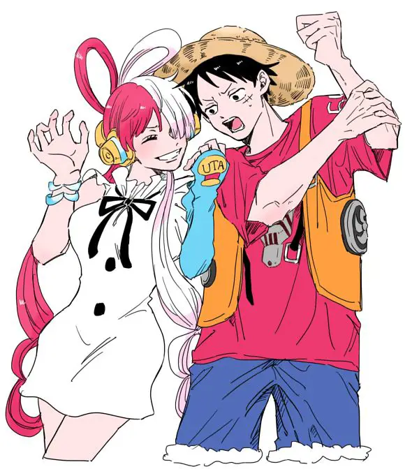 Luffy dan Uta dalam Film One Piece Red