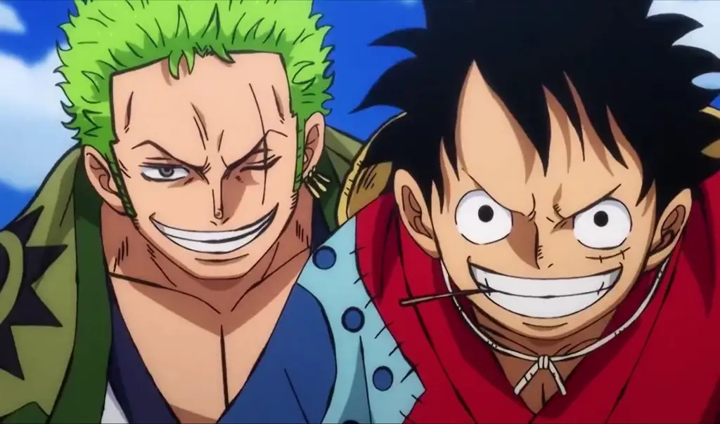 Gambar Luffy dan Zoro, dua karakter utama One Piece