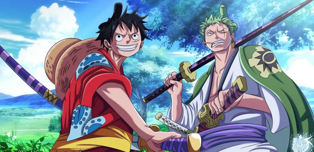 Luffy dan Zoro di Wano Luffy dan Zoro dalam pertarungan di Wano