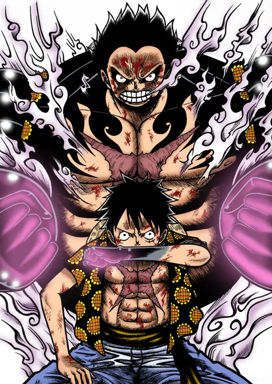 Luffy menggunakan Gear Fourth di Dressrosa