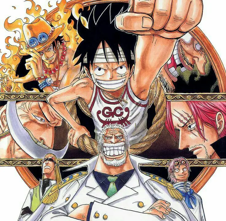 Gambar Luffy di Marineford, penuh semangat dan tekad