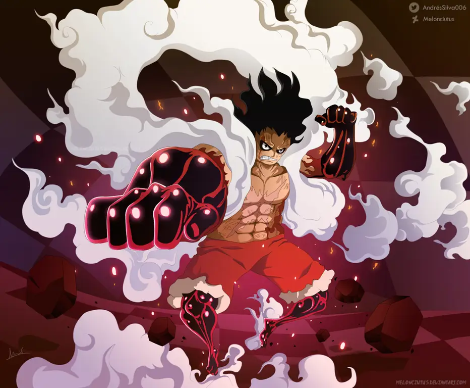 Gambar Luffy Gear 5 yang epik dan kuat