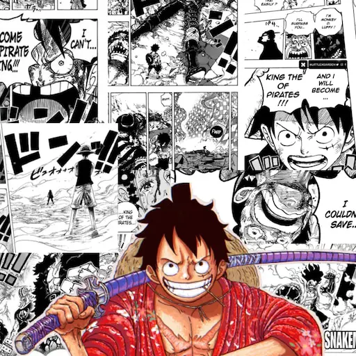 Panel manga Luffy Gear 5 yang menunjukkan kekuatannya