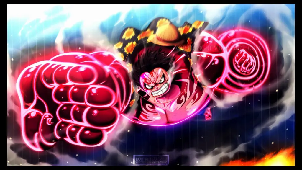 Luffy menggunakan Gear Fourth melawan Doflamingo