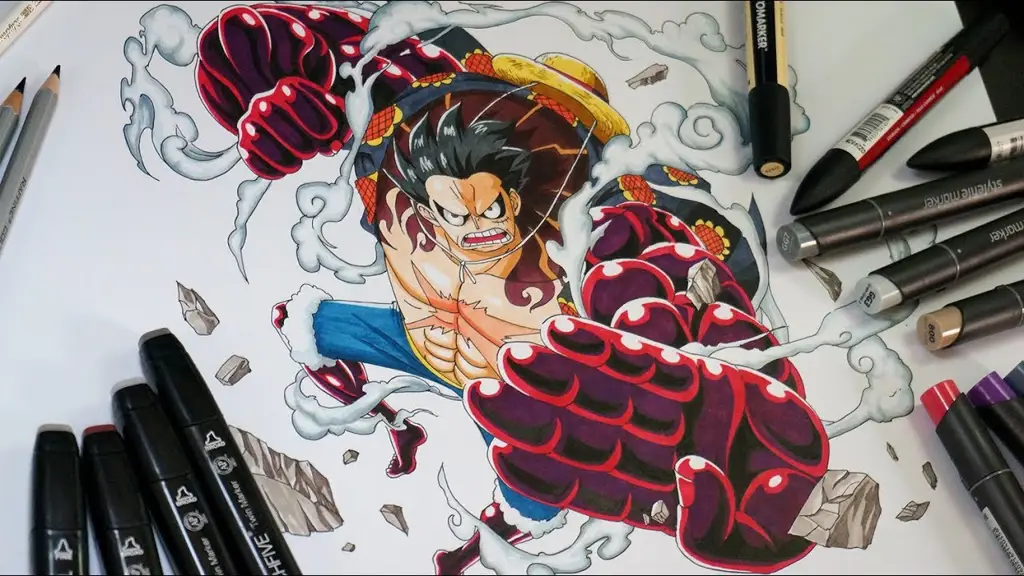 Gambar Luffy menggunakan Gear Second