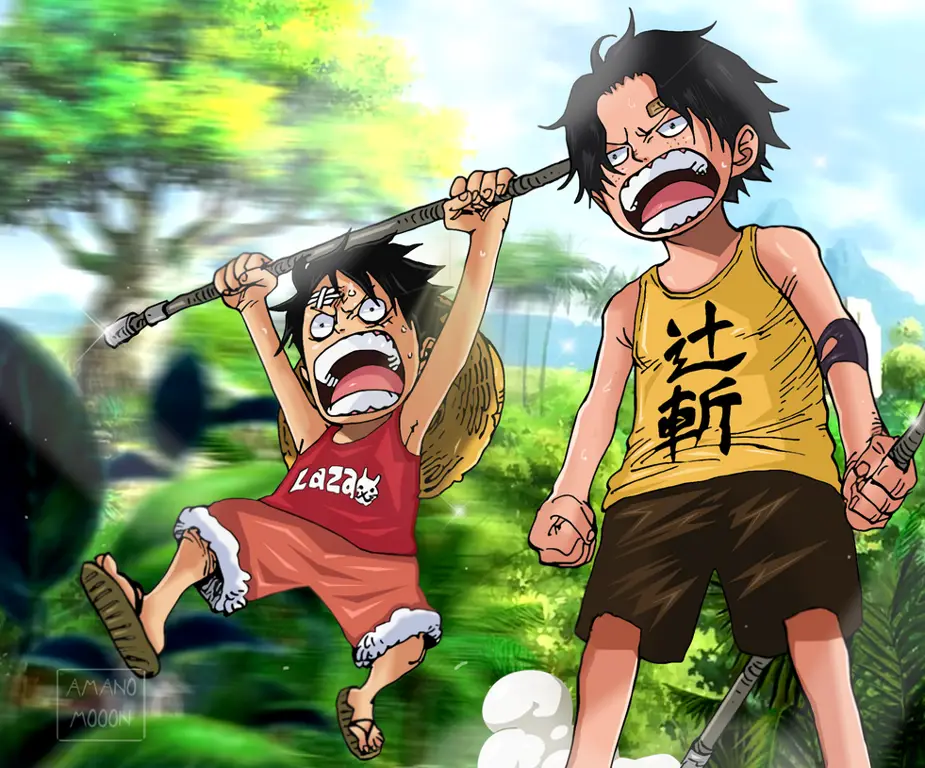 Luffy kecil dalam anime One Piece