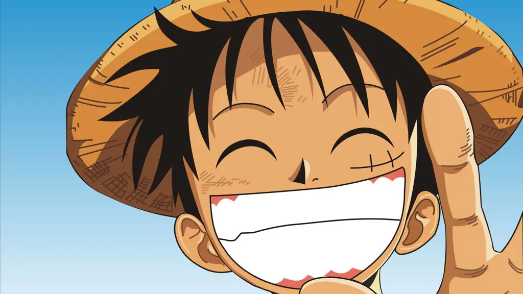 Gambar Luffy tersenyum dan memberikan acungan jempol