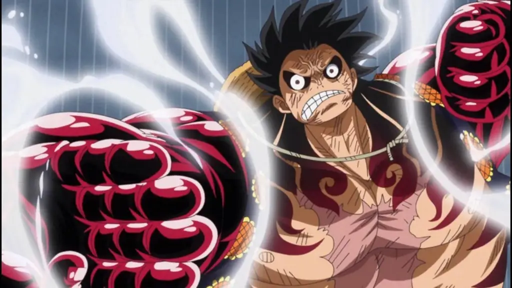 Luffy menggunakan Gear Second melawan Bellamy.