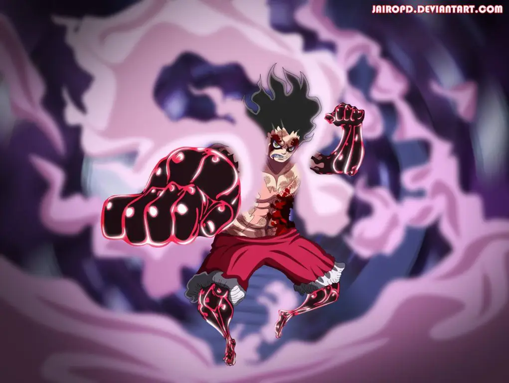 Luffy menggunakan Gear Fourth dalam pertarungan melawan Doflamingo