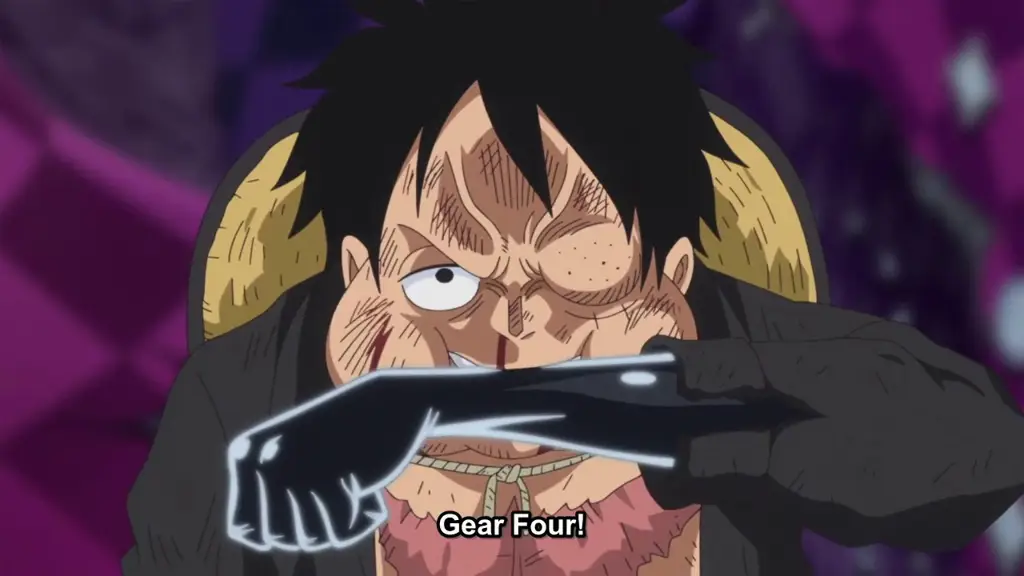 Luffy menggunakan Gear Fourth: Snake Man