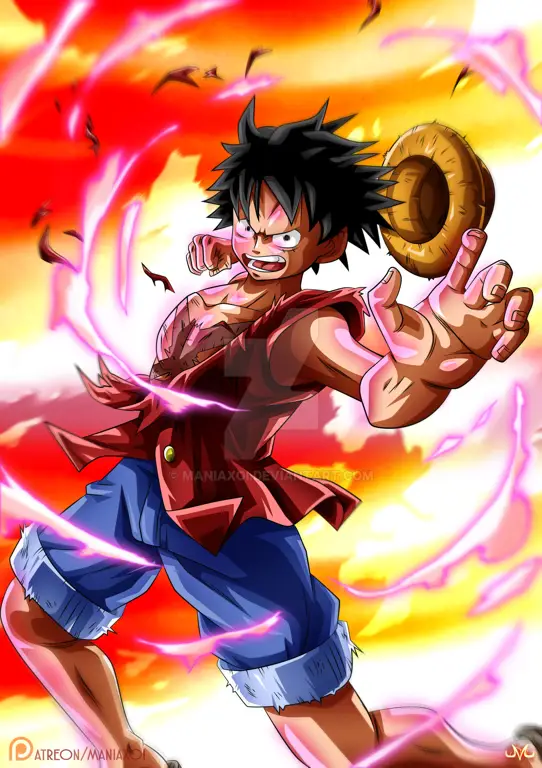 Luffy menggunakan Gear Second untuk meningkatkan kekuatannya