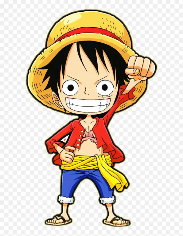 Gambar Luffy versi chibi yang menggemaskan