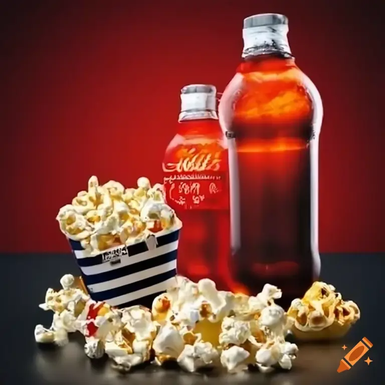 Gambar popcorn dan minuman soda