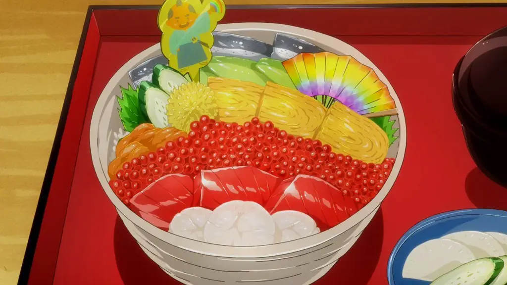 Gambar makanan sehat bergaya anime