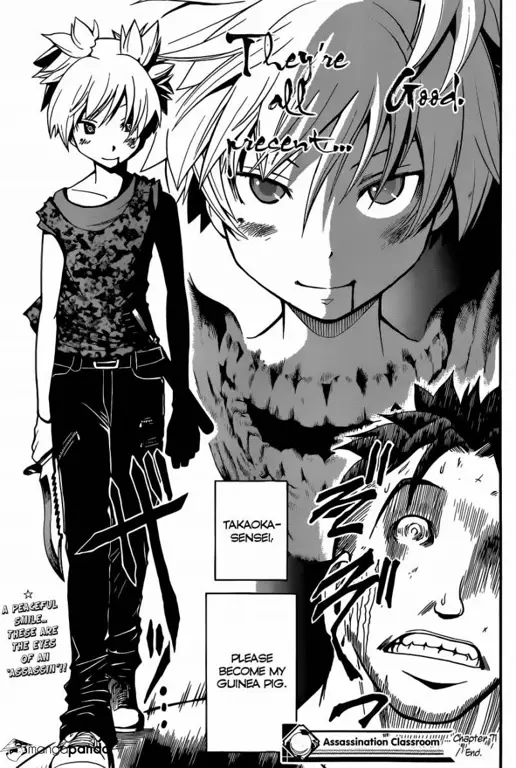 Manga Ansatsu Kyoushitsu yang populer. Gambar sampul manga Ansatsu Kyoushitsu.
