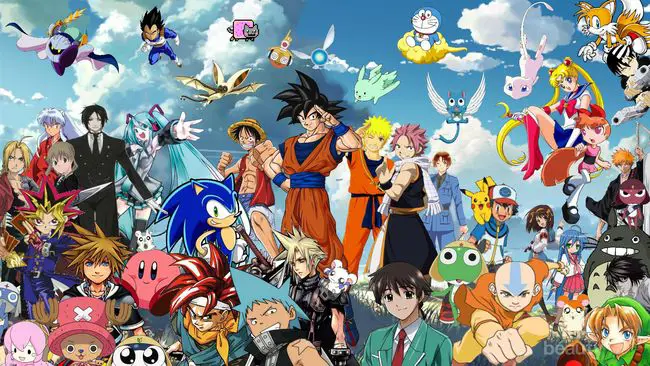 Gambar sampul beberapa judul manga populer di Indonesia.