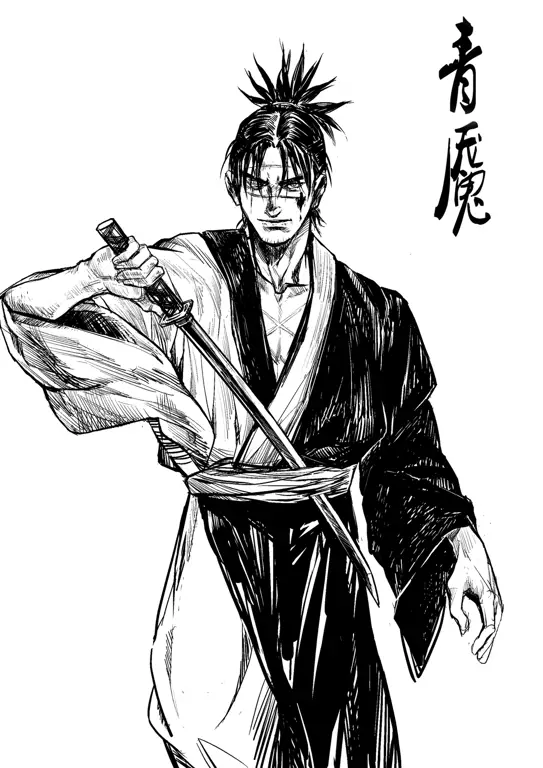 Gambar Manji, tokoh utama dalam anime Blade of the Immortal