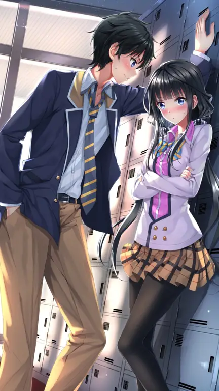 Masamune Makabe dan Aki Adagaki sedang berinteraksi