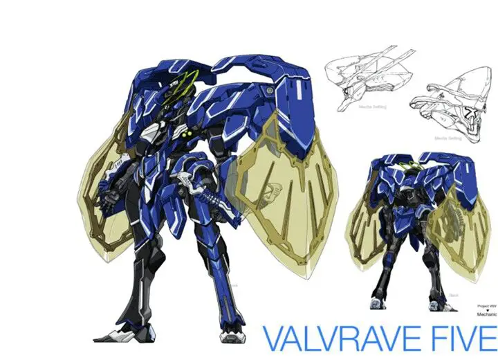 Gambar mecha Valvrave dalam aksi