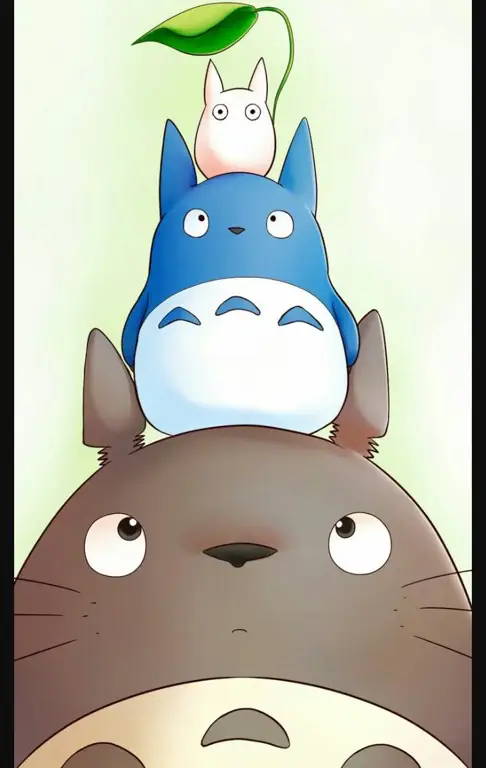 Mei dan Satsuki bersama Totoro