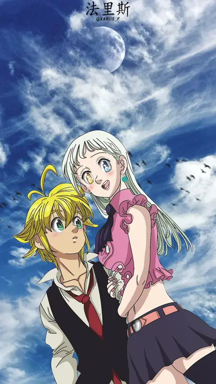 Gambar Meliodas dan Elizabeth dari Nanatsu no Taizai