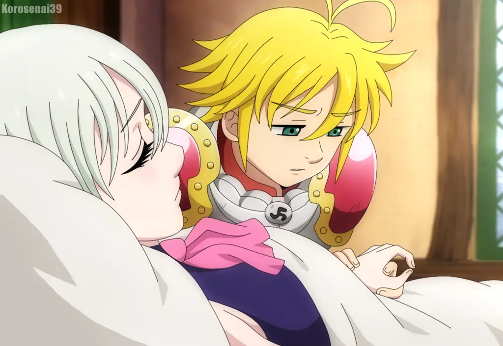 Meliodas dan Elizabeth, dua karakter utama dalam Nanatsu no Taizai