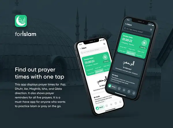 Smartphone dengan Aplikasi Waktu Shalat