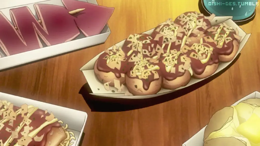 Ilustrasi anime tentang memasak takoyaki