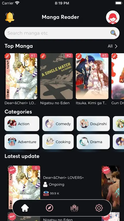 Membaca Manga di Wastmanga Gambar pembaca manga yang menikmati komik