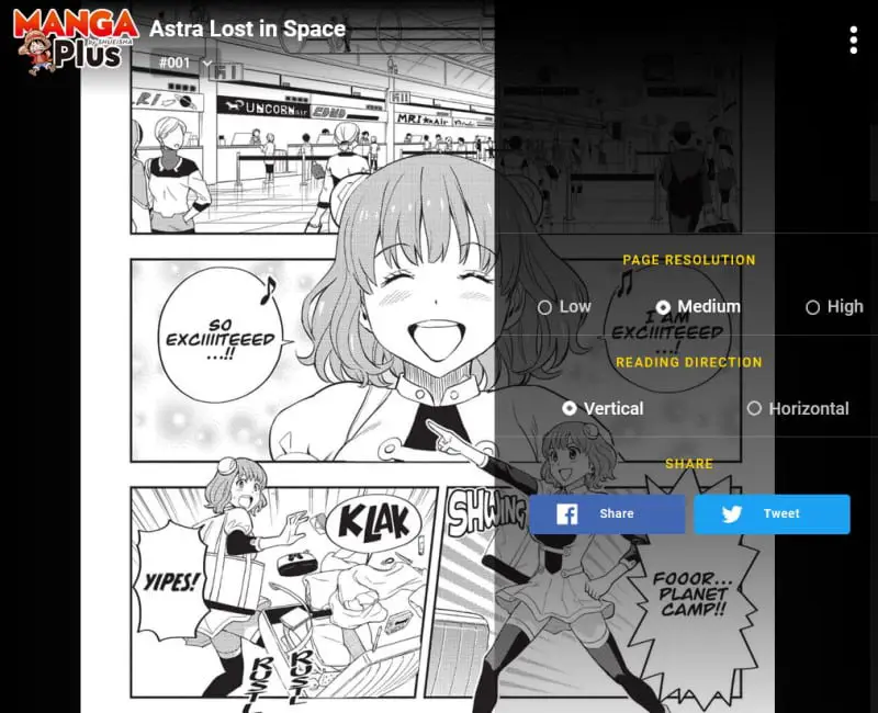 Gambar seseorang membaca manga secara online