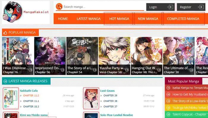 Tabel perbandingan situs terjemahan manga