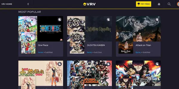 Bagan perbandingan layanan streaming anime