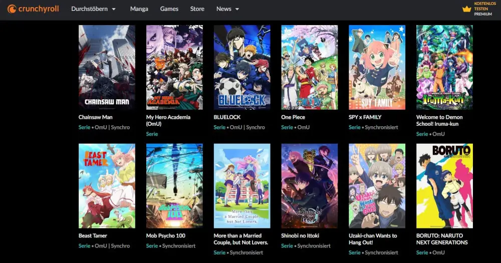 Perbandingan layanan streaming anime