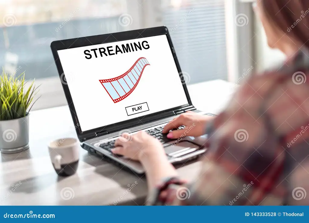 Gambar berbagai platform streaming di layar laptop