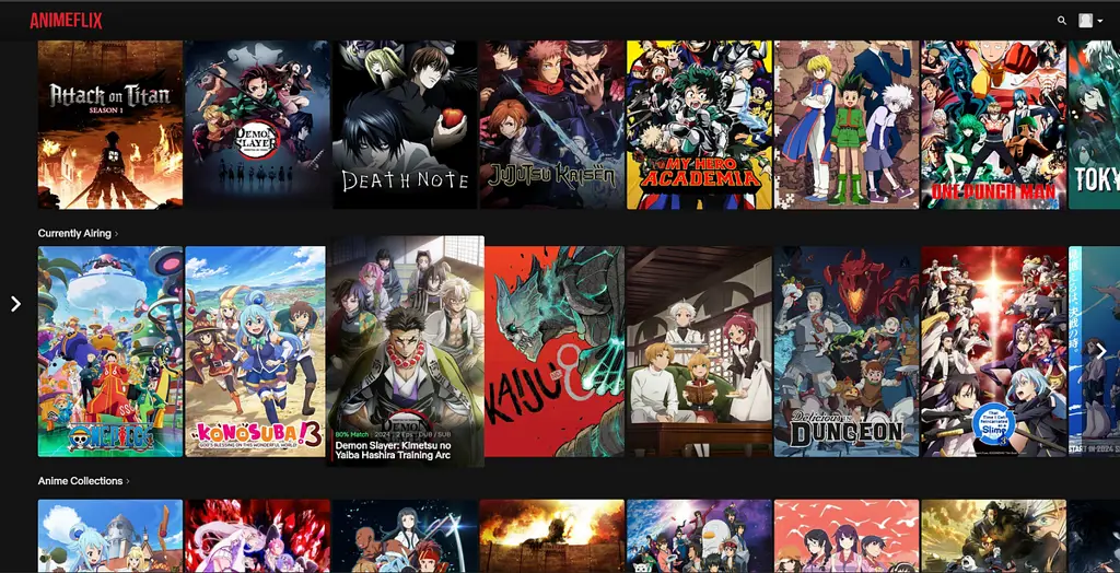 Perbandingan antarmuka dari berbagai platform streaming anime