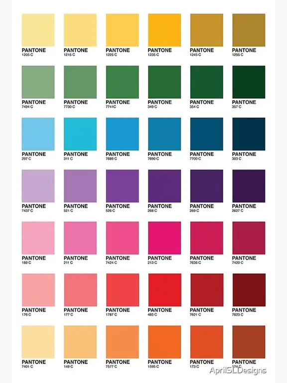 Contoh swatch warna Pantone