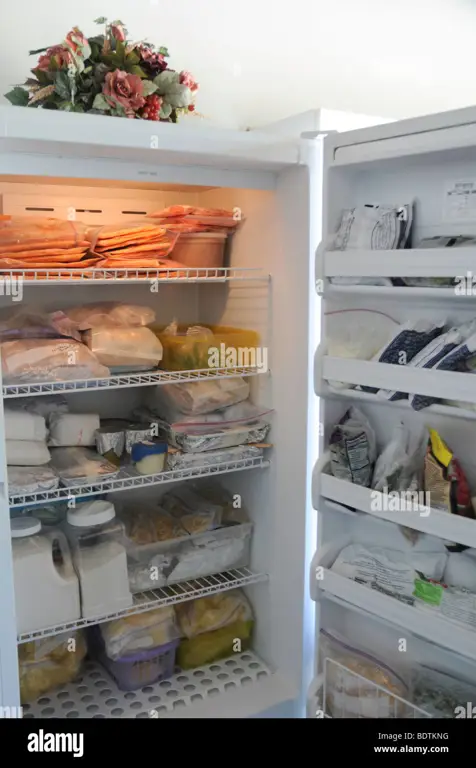 Gambar freezer penuh dengan makanan