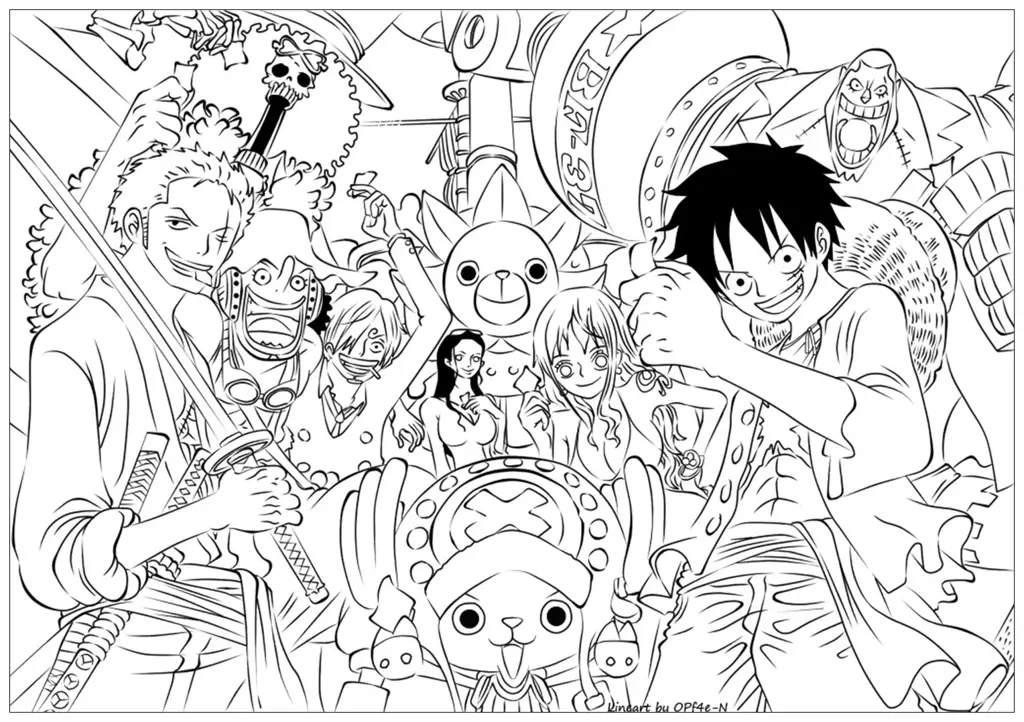 Mewarnai gambar One Piece