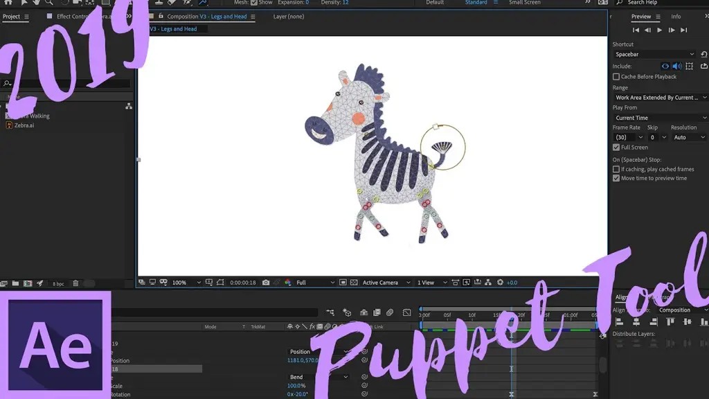 Contoh penggunaan Puppet Tool di After Effects