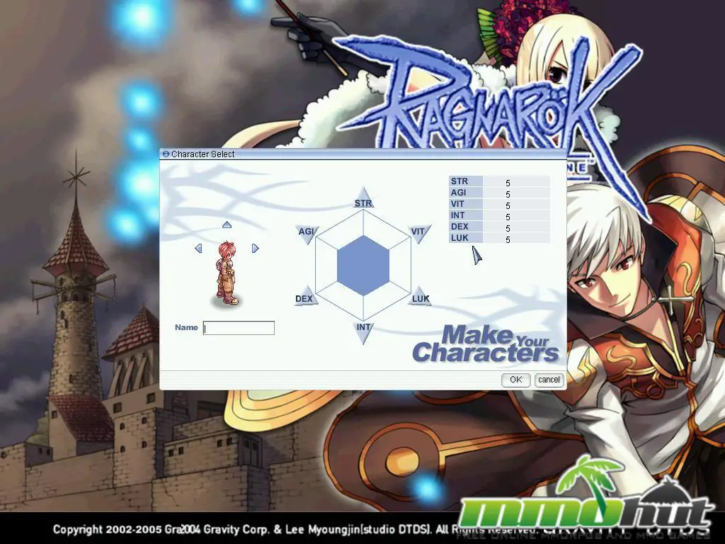 Gambar karakter Ragnarok Online yang sedang dibuat