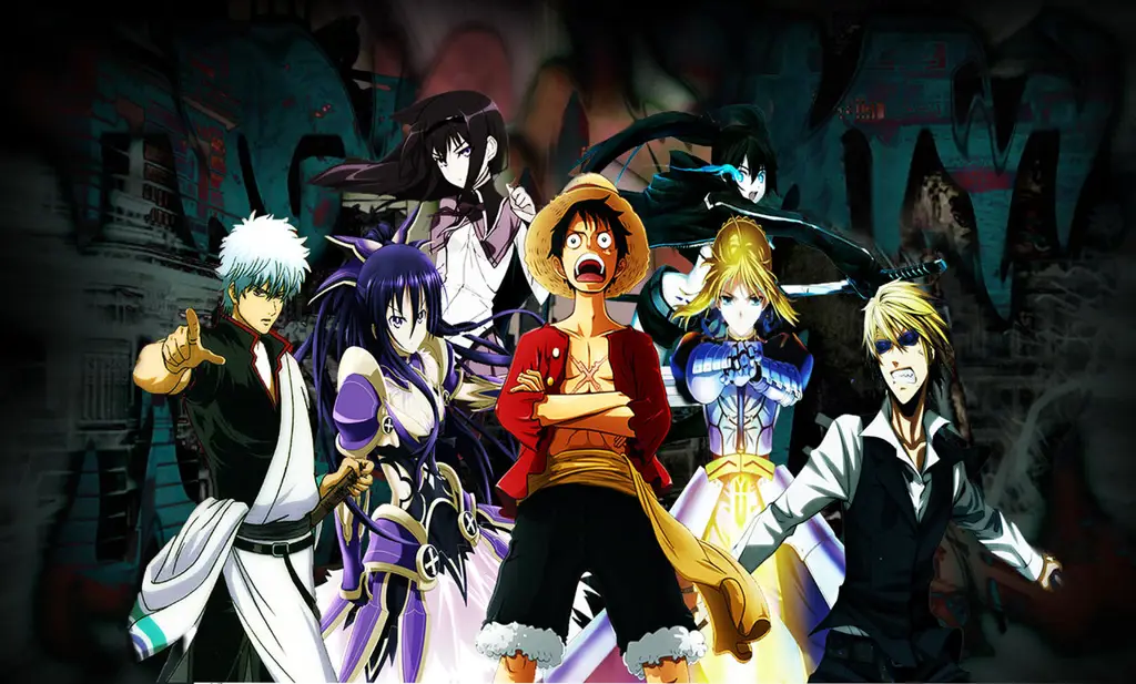 Gambar proses pembuatan artwork anime crossover