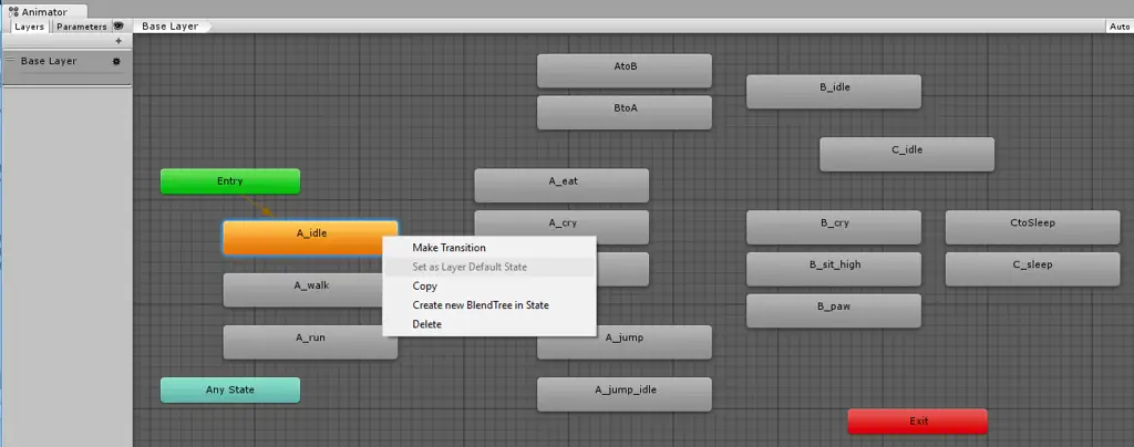 Contoh Blend Tree untuk Animasi Karakter