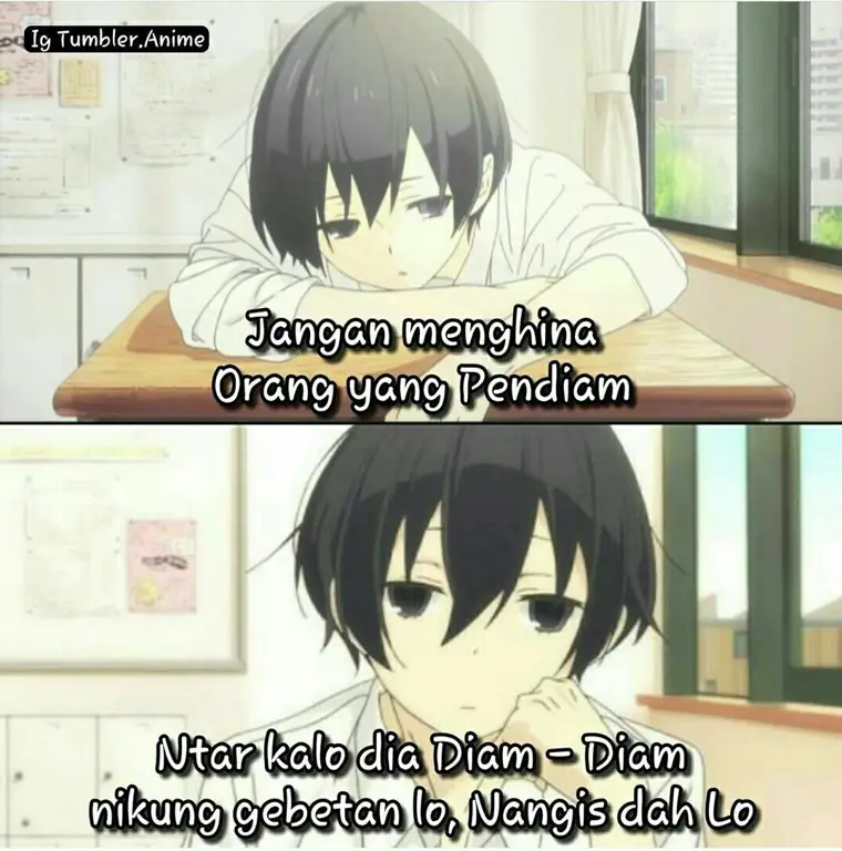 Contoh meme anime Indonesia yang lucu