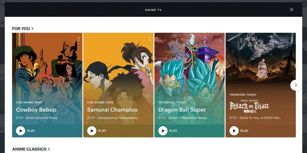 Perbandingan berbagai layanan streaming anime