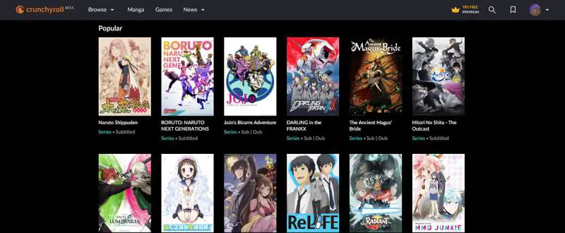 Perbandingan layanan streaming anime