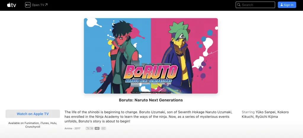 Perbandingan platform streaming anime Boruto