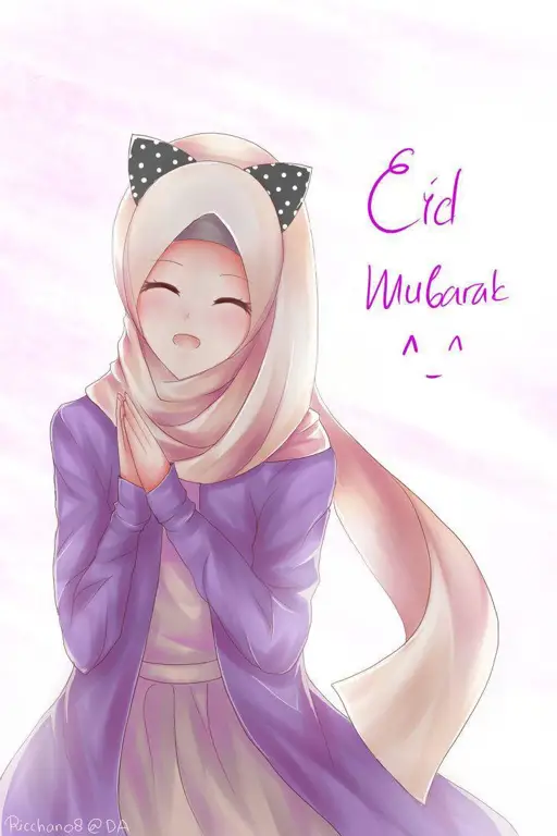 Detail mata anime muslimah yang ekspresif