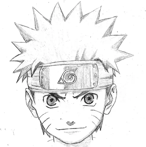 Sketsa rambut Naruto yang sederhana