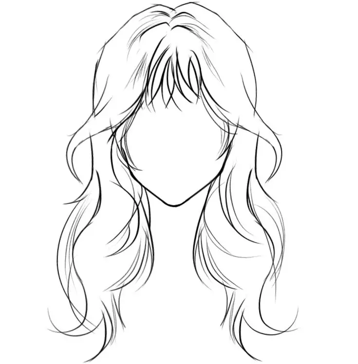 Outline rambut anime girl