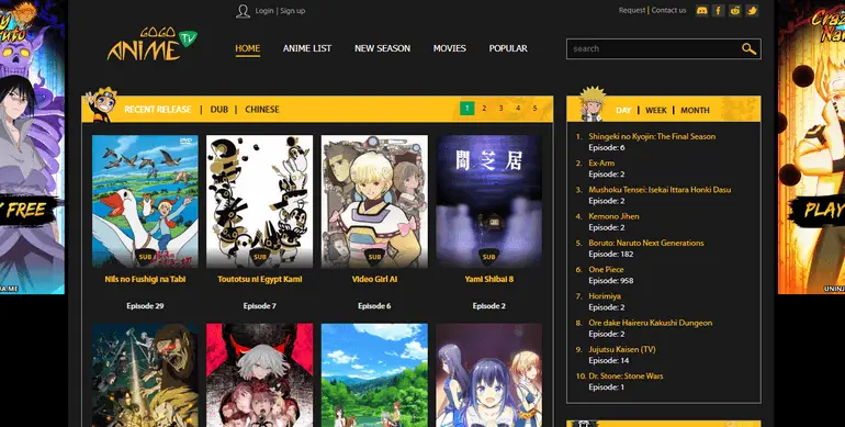 Seseorang sedang mencari anime secara online